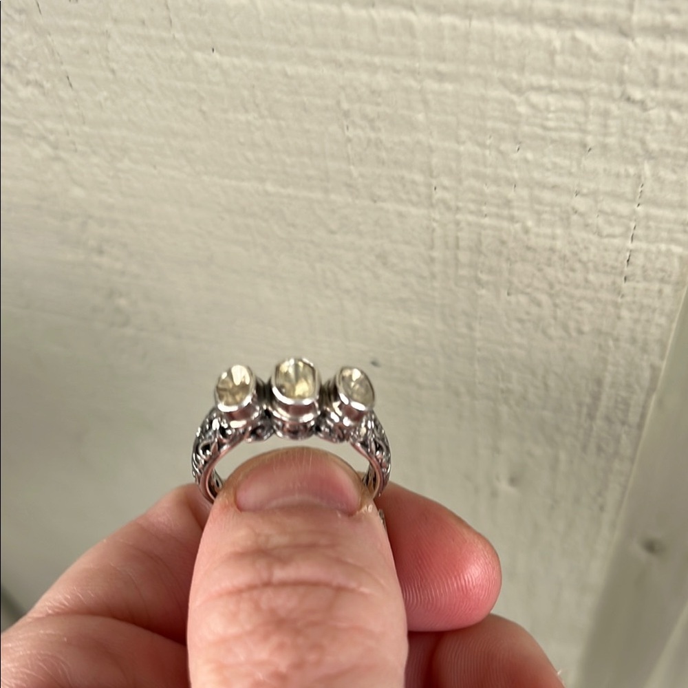 Silver Ring with Clear Stones